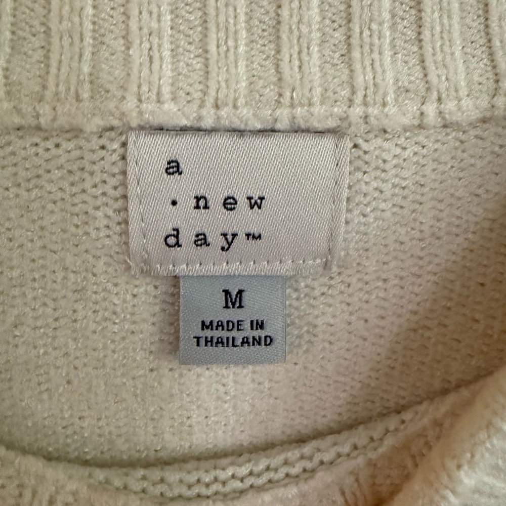 A New Day Striped Black and Cream Women's Sweater, size Medium - Picture 2 of 3